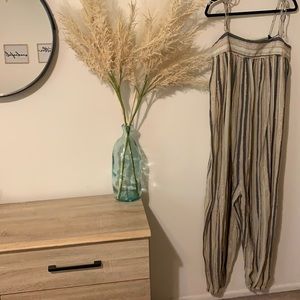 Free People Striped Harmen Lurex Jumpsuit L